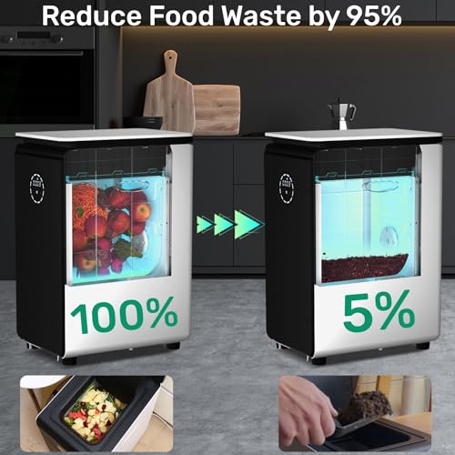 GEME World First Bio Smart 19L Electric Composter for Kitchen, Filter No Need to Change, Not Dehydration Tec, Add Waste Anytime Compost Machine, Electric Compost Bin Kitchen, Food Cycler Real Compost