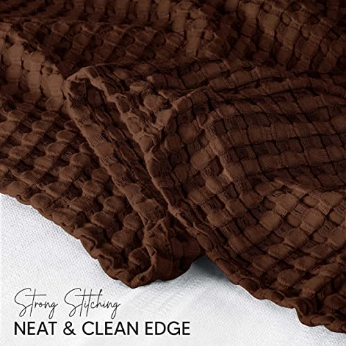 Utopia Bedding Cotton Waffle Blanket 300 GSM (Navy - 60x50 Inches) Soft Lightweight Breathable Bed Blanket Throw Size Layering Any Bed for All Season