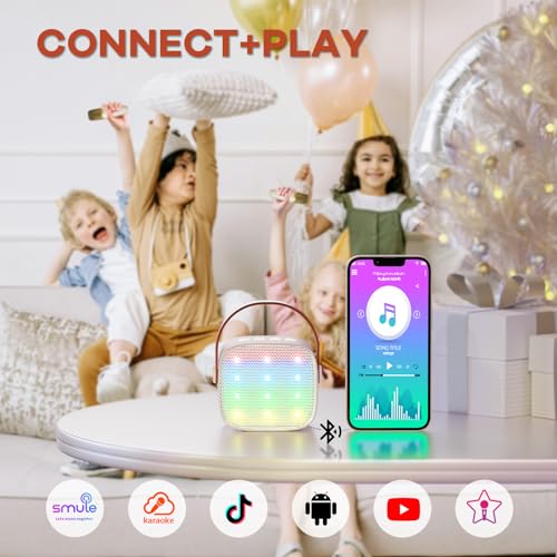 YLL Kids Karaoke Machine with 2 Microphones, Karaoke Gifts for Girls Ages 4, 5, 6, 7, 8, 9, 10, 12 +Year Old, 4-12 Years Old Christmas Toy Gift for Girls (Purple)