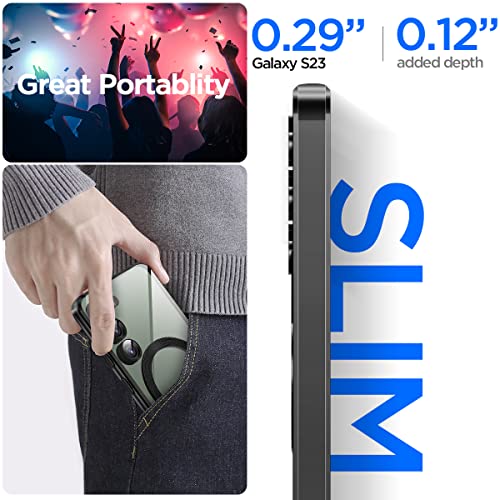 AICase Magnetic Clear Case for Samsung Galaxy S23 6.1'' with Full Camera Lens Protection[No.1 Strong N52 Magnets] [Non-Yellowing] [Military Grade Protection]Shockproof Protective for Women Girls Men_5