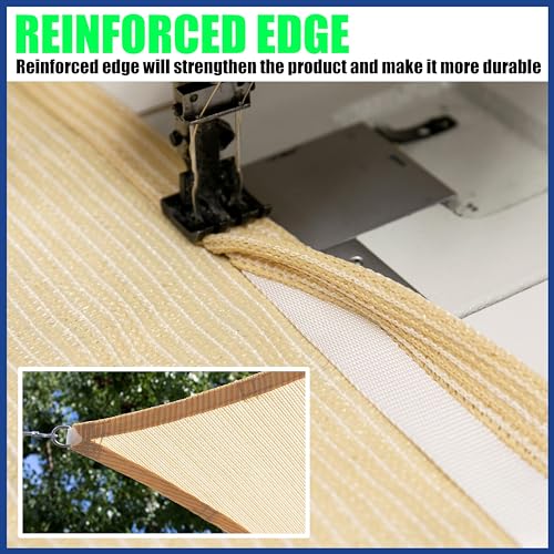 ShadeMart 10' x 16' Brown Waterproof Shade Sail Sun Shade Sail Rectangle Custom Size Water Resistant Canopy Awning Shelter, 95% UV Blockage for Outdoor Patio Garden Carport