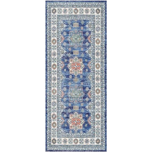 Nourison Fulton Medallion Blue 1'10" x 5' Area -Rug, Easy -Cleaning, Non Shedding, Bed Room, Living Room, Dining Room, Kitchen (2x5)