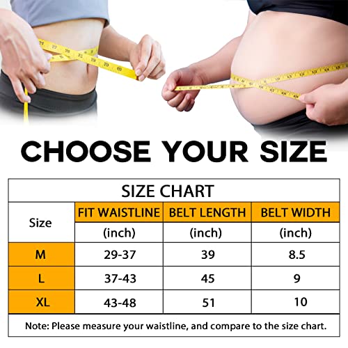 VIMUSFUN Waist Trimmer Belt Men Sweat Band Waist Trainer For Women Lower Belly Fat Tummy Stomach Wraps Waste Trainers Low Back Support Small/Medium/Large/Plus Size Black