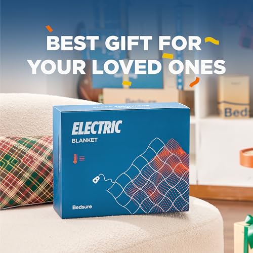 Bedsure Electric Heated Blanket Twin Chevron Shaggy Sherpa, Fast Heating Electric Blanket with 10 Time Settings, 6 Heat Settings, and 8 hrs Timer Auto Shut Off (62x84 inches, Beige)