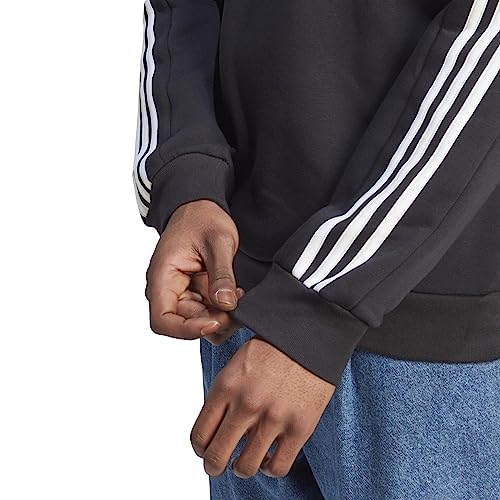 adidas Men's Essentials Fleece 3-Stripes Sweatshirt, Black