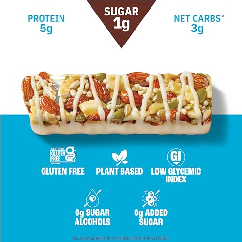 Munk Pack Keto Snack Bars, Macadamia White Chocolate - Healthy Low Carb Nut Bar with 6g Protein, 1g Sugar with Allulose - Gluten Free & Low Glycemic - 12 Count