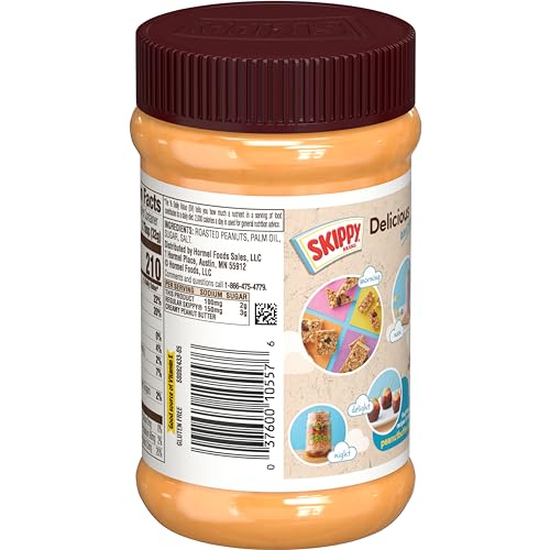 SKIPPY Natural Creamy Reduced Sugar and Sodium Peanut Butter, 15 Ounce (Pack of 12)