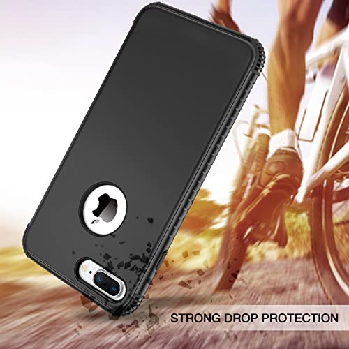 BENTOBEN Compatible with iPhone 8 Plus Case, iPhone 7 Plus Case, 2 in 1 Slim Hybrid Shockproof Hard PC Bumper Rugged Drop Protective Phone Case Cover for iPhone 8 Plus / 7 Plus 5.5 inch, Pink/Mint