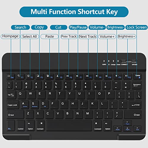 Keyboard Case for iPad 10.2" 9th 8th 7th Generation, with Detachable Bluetooth Keyboard and Pencil Holder, for iPad 10.2 Inch/iPad Air 10.5"(3rd Gen)/iPad Pro 10.5 in, Auto Sleep/Wake Function (Black)