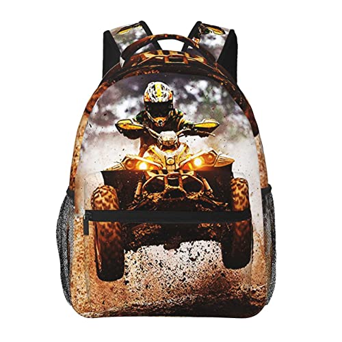 Motocross Dirt Bike Backpack for Boys Girls Men, Travel Laptop Casual College Daypack Back to School Bag One Size