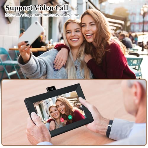 ryesug Digital Picture Frame 10.1 Inch WiFi Smart Digital Photo Frame, Electronic Picture Frame IPS HD Touchscreen with Black Wood Frame, Auto-Rotate Share Photos & Videos via AiMOR App Instantly