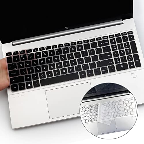 2PCS Keyboard Cover for 15.6" HP Pavilion 15t-er 15-eg 15t-eg 15-eh Series, HP 17.3" Laptop 17-cn 17-cp Series, HP 15t-eg200 15-eg2153cl 15-eg2373cl 15-er1047nr 15-eh2085wm 17-cn2063dx-Rainbow+Clear
