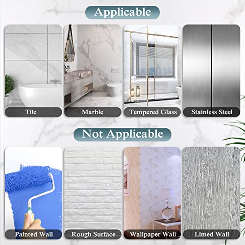 EAGMAK 2 Pack Transparent Shower Caddy Adhesive for Replacement, No Drilling , Soap Holder, Bathroom Storage Shelves and Kitchen Racks