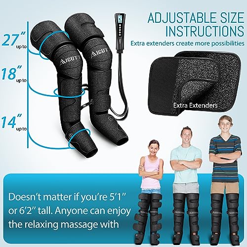 AICUTTI Christmas Gifts for Women, Men, Air Compression Foot and Leg Massager with Heat Gifts for Dad, Mom from Daughter, Son, Gifts for Mothers Day, Fathers Day, Birthday, Helps for Swelling, Edema
