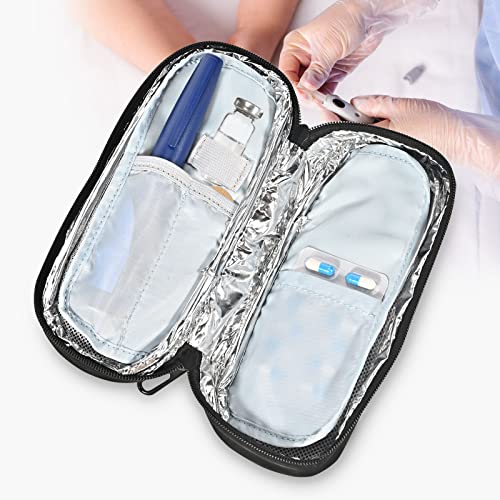 Olaismln Upgraded Insulin Cooler Travel Case, Diabetic Travel Bag for Insulin Pens, Needles and Diabetes Supplies, Small Insulated Medicine Carrying Case with TSA Approved Ice Pack