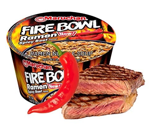 Maruchan Bowl Fire Spicy Beef Flavor, 3.49 Ounce (Pack of 6)