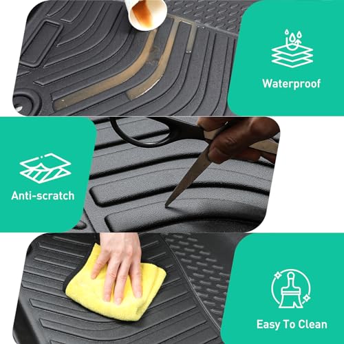 DiffCar® Floor Mats for Hyundai Santa Fe 2023 2022 2021 (Gasoline Models ONLY), Cargo Trunk Liner All-Weather TPE Floor Protectors, for Santa Fe 2021-2023 Interior Accessories (Floor Mats+Cargo Mat)