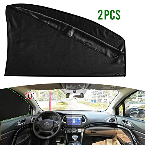 ZATOOTO Car Window Curtains - 2 Pcs Black Silk Side Rear Protection Covers - Magnetic Privacy Sun Shade Keeps Cooler for Baby Kids Sleeping