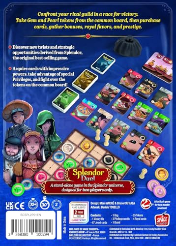 Space Cowboys Splendor Duel Board Game - Two-Player Strategy Game for Intense Gem Collecting Battles - Fun Family Game for Kids and Adults, Ages 10+, 2 Players, 30 Minute Playtime, Made
