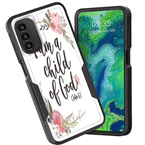 CICPLKSE for Moto G Power 5G/Moto G 5G 2023 Case,Dual Layer Heavy Duty Hybrid Shockproof Hard PC Soft Silicone TPU Bumper Protective Cover Case for Motorola Moto G 5G 2023,Cute Daisy Flower