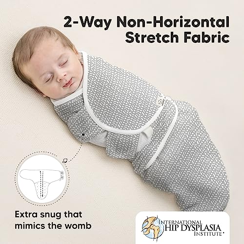 KeaBabies 3-Pack Organic Baby Swaddle Sleep Sacks - Newborn Swaddle Sack, Ergonomic Baby Swaddles 0-3 Months, Swaddles for Newborns,Baby Sleep Sack, Baby Swaddle Blanket Wrap,Baby Essentials(Nordic)