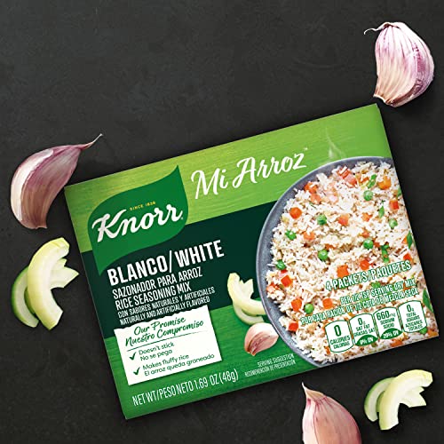 Knorr Mi Arroz Rice Seasoning Mix Add Authentic Flavor To Any Dish White Delicious Homemade Flavor in Our Seasonings 1.69 oz 4 Count, Pack of 12