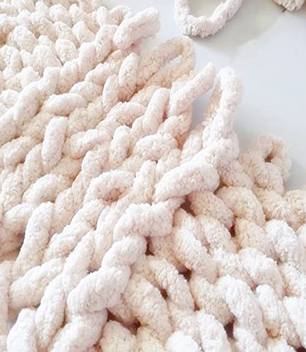 6 Pack Chunky Chenille Yarn Blue 48oz for Blanket, Super Bulky Thick Jumbo Giant Fluffy Soft Washable Polyester Big Yarn for Hand Knitting Extreme DIY Crochet Throw Rugs Pillow