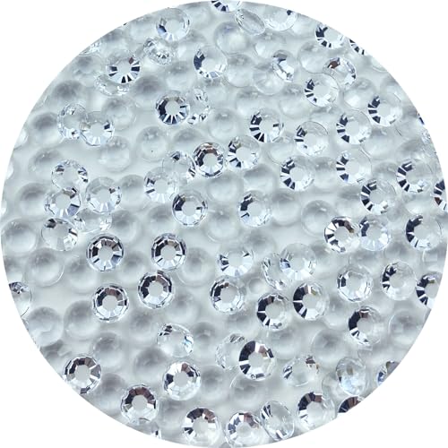 3000 PCS 5mm Flatback Resin Rhinestone Round Transparent Jelly Color Rhinestones Non-Hotfix for DIY Mugs Tumblers Bottles Crafts Decoration Clothes Shoes Shirts Caps Decoration(Light Purple)