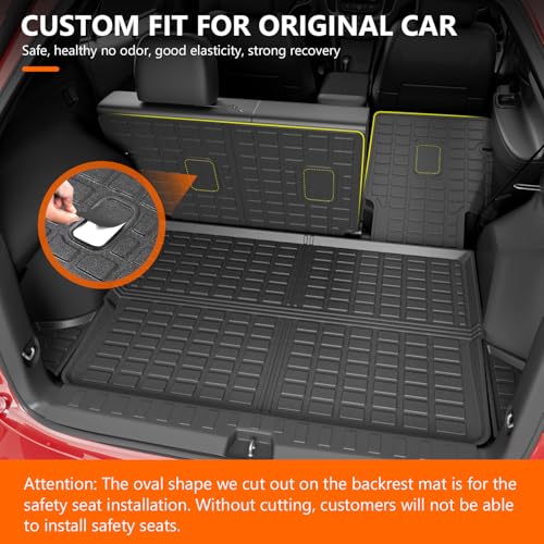 powoq Cargo Mat Compatible with 2018-2024 Chevrolet Equinox GMC Terrain Trunk Mat Backrest Trunk Liner TPE Cargo Liner Replacement for 2018-2024 Chevy Equinox GMC Terrain Accessories