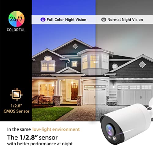 Marquis HD 6MP PoE IP Color vu Bullet Camera 24/7 Color Night SonyStarvis Sensor w/Audio and SD Card Slot IP Security Camera IP67 Weatherproof Wide Angle 2.8mm (SDCard Not Included)