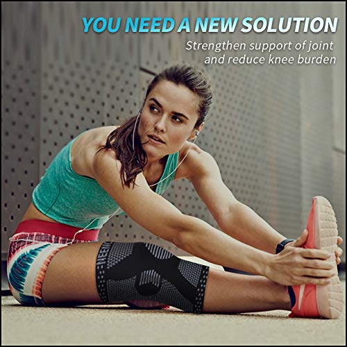 NEENCA Knee Braces for Knee Pain Relief, Compression Knee Sleeves with Patella Gel Pad & Side Stabilizers, Knee Support for Weightlifting, Running, Workout, Arthritis, Meniscus Tear, Men Women. ACE-53