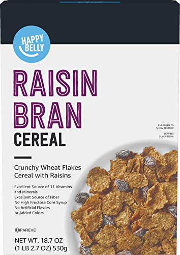 Amazon Brand - Happy Belly Raisin Bran Cereal, 18.7 Ounce