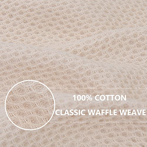 Homaxy 100% Cotton Waffle Weave Kitchen Dish Cloths, Ultra Soft Absorbent Quick Drying Dish Towels, 12x12 Inches, 6-Pack, Orange