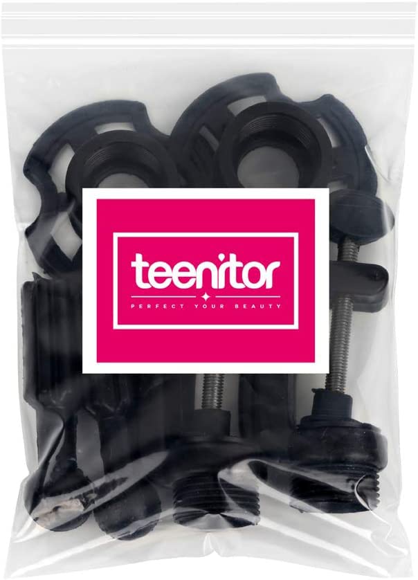 Teenitor Wig Mannequin Head Stand, 2 Pack Cosmetology Manikin Stand Mannequin Head Holder Clamp Black Wig Stand Holder