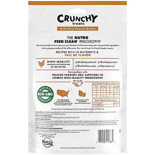 NUTRO Crunchy Dog Treats with Real Peanut Butter, 10 oz. Bag