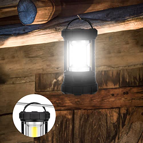 Rechargeable Camping Lantern, 3000LM 5 Light Modes Camping Light 4400 Capacity Phone Charger LED Impact-Resistant Flashlight Lantern Portable Waterproof Hurricane Lanterns for Emergency(Black)