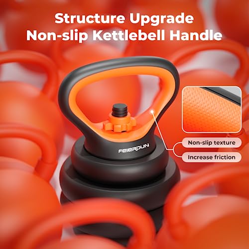 FEIERDUN Adjustable Dumbbells, 20lbs Free Weight Set with Connector, 4 in1 Dumbbells Set Used as Barbell, Kettlebells, Push up Stand, Fitness Exercises for Home Gym Suitable Men/Women