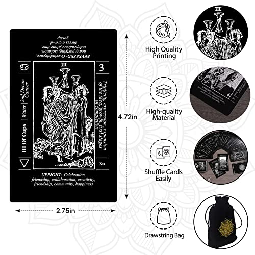 Sincerez Tarot Cards Deck for Beginners with Meanings On Them,Tarot Card with Guidebook (pink)