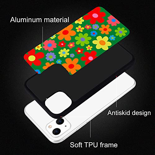 Idocolors Colorful Abstract Case for iPhone 14,Bright Geometric Protective Case Shockproof Dustproof Soft TPU Bumper Aluminum Hard Back Scratch Resistant Girly Case for iPhone 14