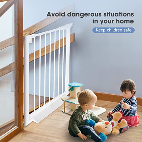 Extra Tall Child Safety Gate Extends Up to Extra Wide, Baby Gate for Doorways Hallways, Retractable Baby Gate for Stairs, Easy Fit Pet Gate, Dog Gates for The House Indoor/Outdoor, Pressure Mounted.