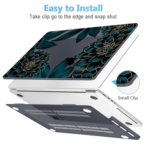 Mektron for MacBook Pro 14 inch Case 2023 Release M3 A2918 A2992 Compatible with 2022 2021 Release M2 A2779 M1 A2442 Pro/Max, Printed Plastic Hard Shell Laptop Cover,Garden Flowers