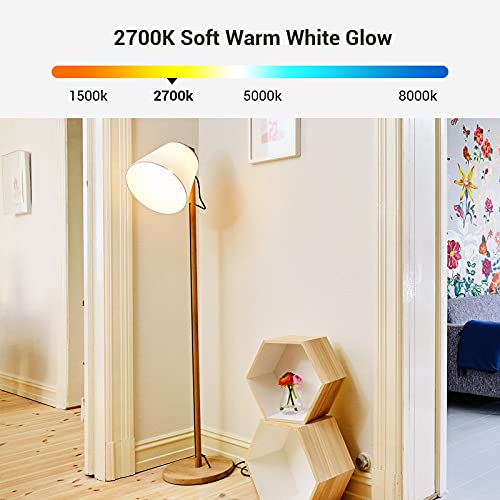 DEWENWILS GU24 LED Light Bulb, 60W Equivalent, Dimmable 2 Prong Light Bulbs, 2700K Warm White, 9W 800 Lumens, A19 Shape Bulbs, GU24 Twist Lock Base, UL Listed, 4 Pack