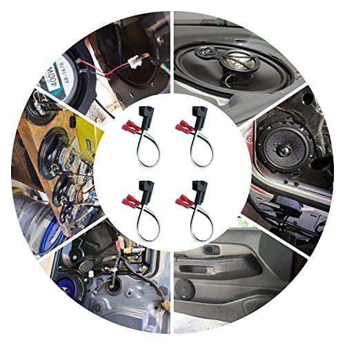 4 Pack Speaker Harness Replacement for GM Motors Buick Cadillac Chevy Oldsmobile Front Rear Door Speaker Wiring Harness Adapter 72-4568 - Door Speaker Replacement