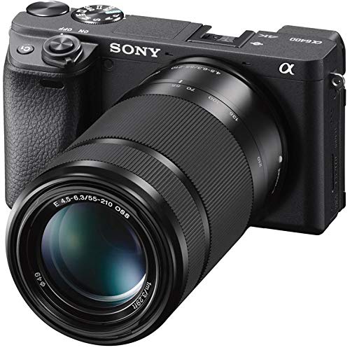 Sony a6400 4K Mirrorless Camera + 16-50mm & 55-210mm 2 Lens Kit ILCE-6400L/B Black | Official Sony USA Partner Model | Bundle with 0.43x Wide Angle + 2.2X Telephoto + Deco Gear Accessories & Battery