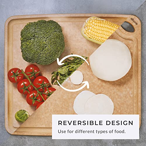 Elihome Classic Series Cutting Boards 2-piece set, Natural Wood Fiber Composite, Dishwasher Safe, Eco-Friendly, Juice Grooves, Non-Porous, Made in USA, Medium (10"x 13"x 1/4”) Small (7" x 10" x 1/4")