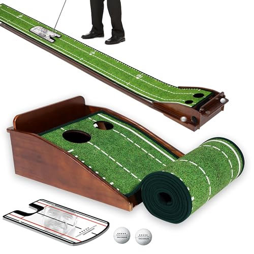 Dachenus Golf Putting mat Putting Mat for Indoors Putting Green, Mini Golf, Putting Mat Indoor Golf Matt Putting Green with Automatic Ball Return for Indoor and Outdoor, Office