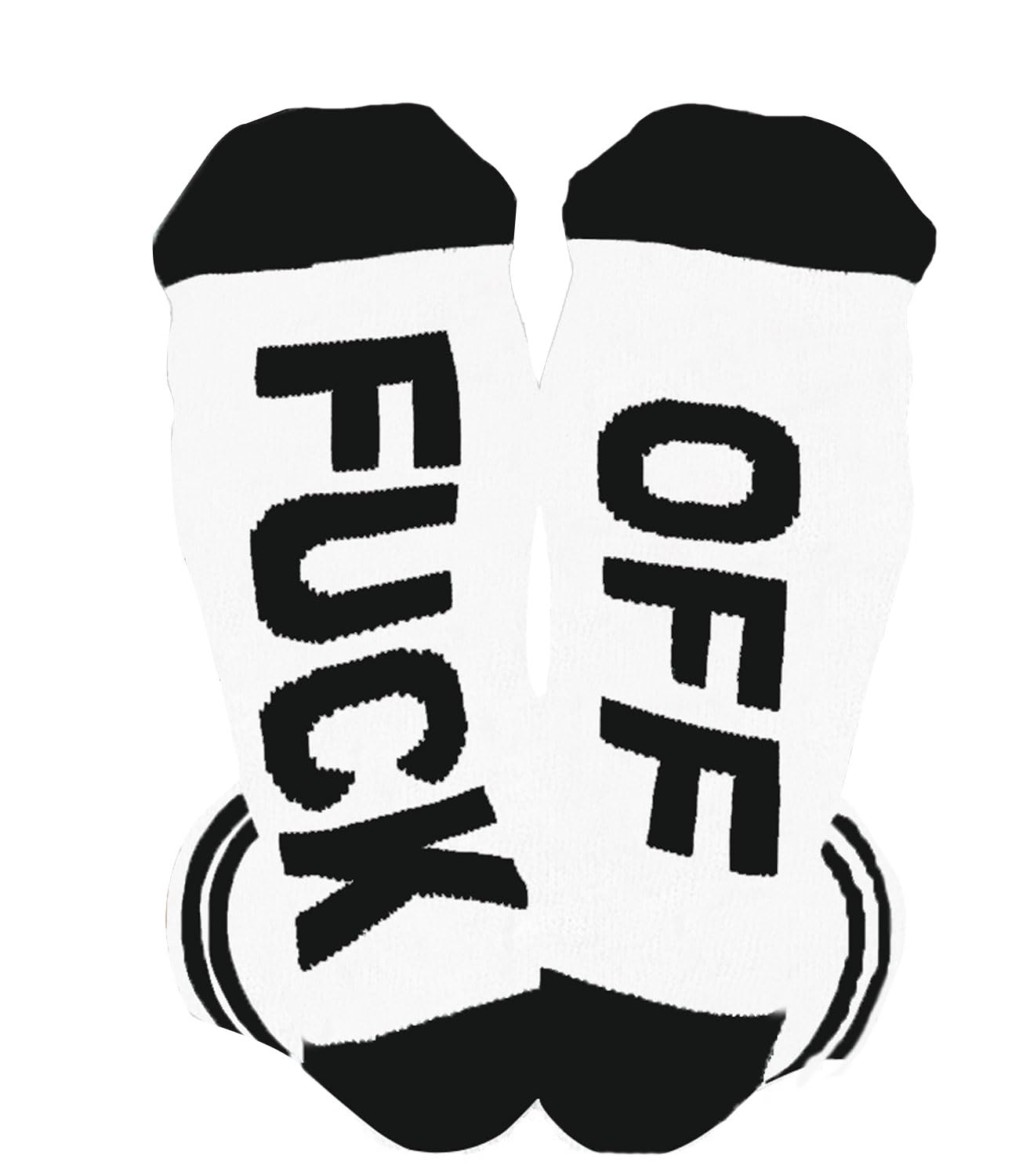 Coshang Fuck Off Socks Funny Funky Novelty Crew Socks For Women Men Teens Dress Tube Stocking Stuffer Christmas Gifts (FUCK OFF Black)