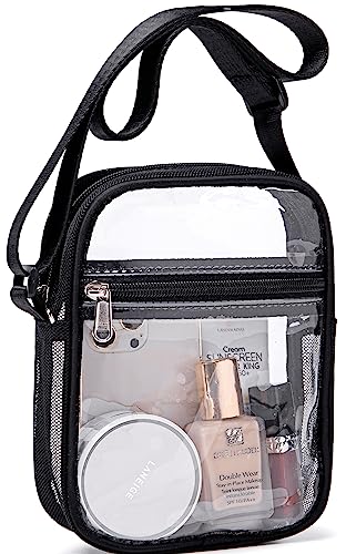 LOIDOU Clear Crossbody Bag Stadium Approved Clear Purse Bag Adjustable Shoulder Strap Clear Bag for Concerts Sports Events