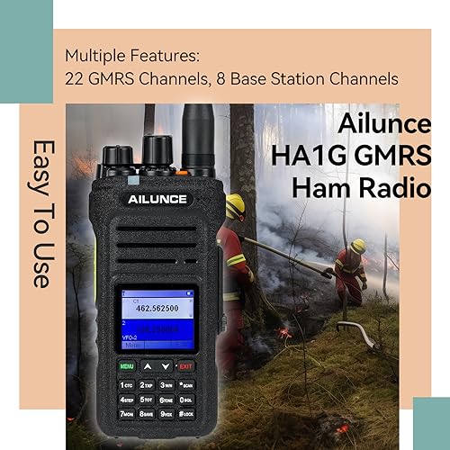 Retevis Ailunce HA1G GMRS Handheld Radio, GMRS Radio with Speaker Mic, IP67 Waterproof, NOAA, 2800mAh USB-C Rechargeable Portable Two Way Radio