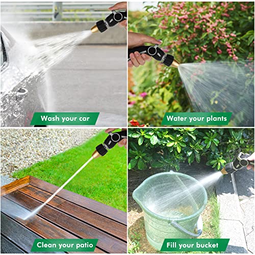 RESTMO Garden Watering Combo, Heavy Duty Hose Sprayer | Metal Hose Wand | High Pressure Hose Nozzle, Thumb Flow Control, Quick Connect Fittings Included, Easy to Reach Anywhere in Garden & Lawn